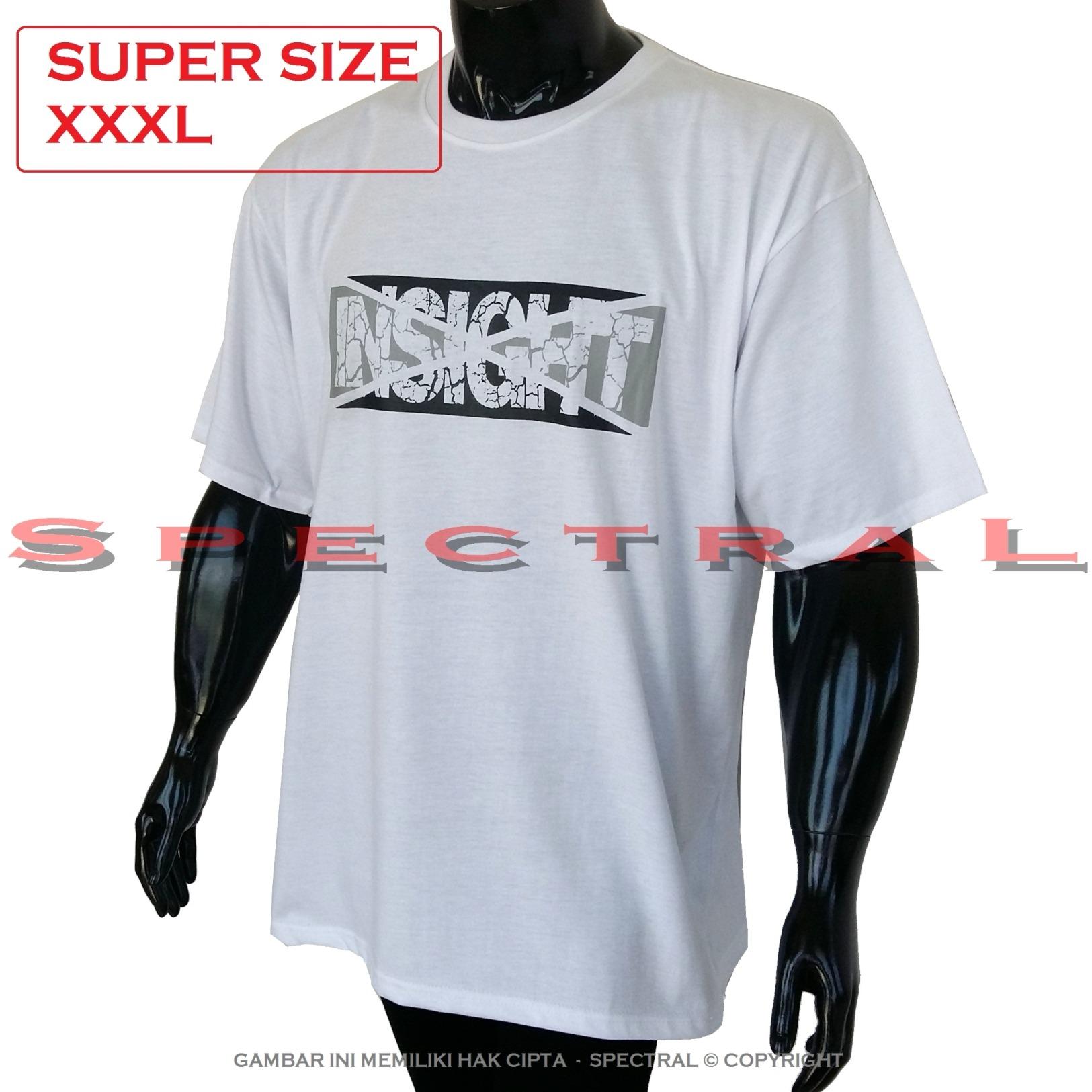 Spectral – 3XL SUPER BIG SIZE XXXL 100% Cotton Combed Kaos Distro Jumbo BIG T-Shirt Fashion Ukuran Besar Polos Celana Olahraga Atasan Pria Wanita Dewasa Bapak Orang Tua Muda Gemuk Gendut Sport Casual Bagus Keren Baju Cowo Cewe Pakaian 3L INSIGHT RETAK