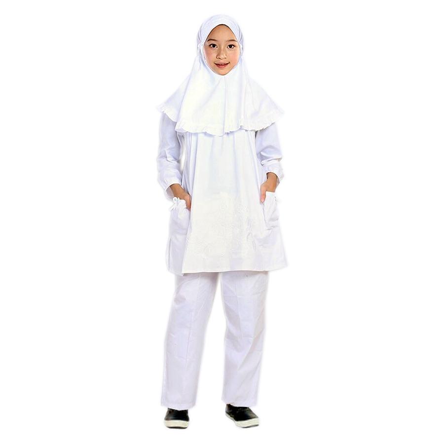 Fayrany Busana Muslim Anak Setelan Celana Putih FCP-002A - Putih