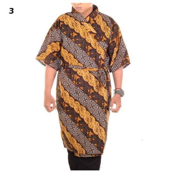 Mila Style - Baju Kimono Batik Pria / Piyama / Baju Tidur / Baju Spa - Gunawan - No 3 - Multicolor