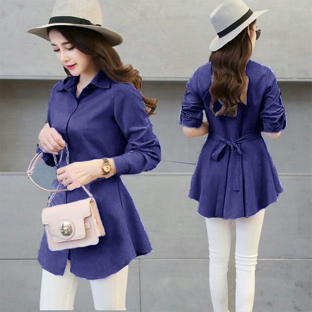 M Fashion - kemeja wanita lengan panjang hybie / tunik wanita / blouse sabrina / muslimah / baju atasan wanita / baju formal / t-shirt wanita