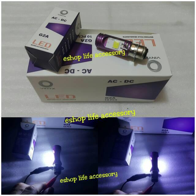 Lampu Utama Headlamp LED Motor Bebek Matic Pnp ACDC Mio/Beat/Soul Gt