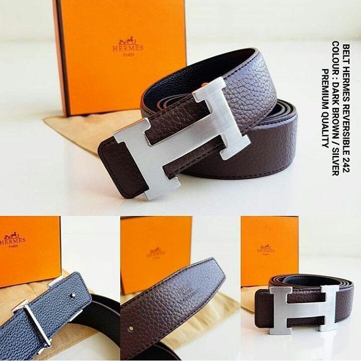 Ikat Pinggang Hermes Reversible HM 242 Brown Logo Silver