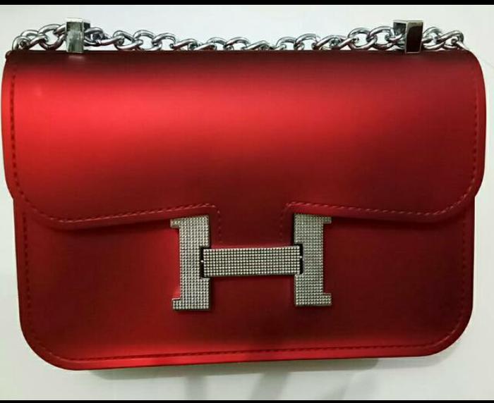 Tas Wanita Hermes Jelly Matte Import Ukuran 23cm