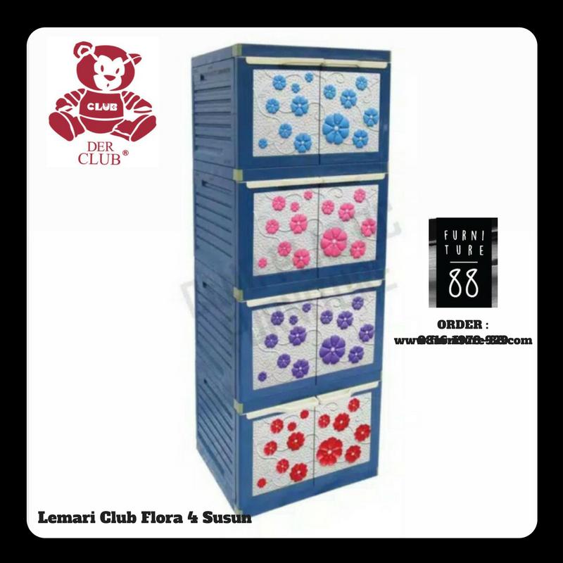 Lemari Plastik Club Bunga 4 Susun