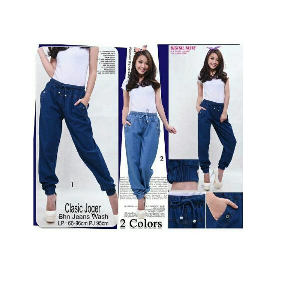 Jogger Jeans Standart / Celana Panjang Jogger Bahan Jeans Tebal