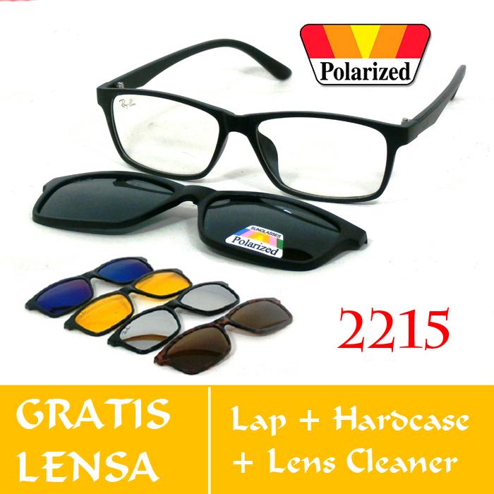 Frame Kacamata Korea Minus Clip On 5 Lensa Anti Radiasi Polarized Rybn