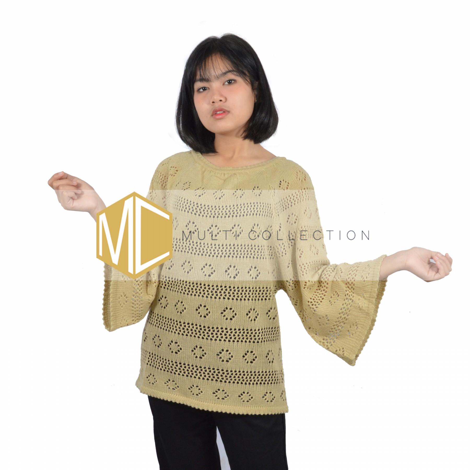 Baju Atasan Wanita - CROP JARING - Baju Rajut Wanita - Sweater Rajut Korea - Grosir