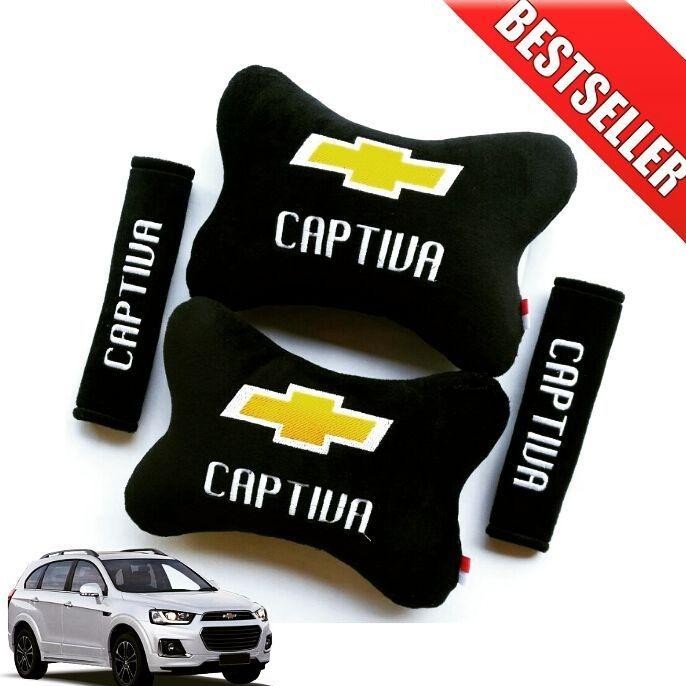 Bantal Mobil Chevrolet CAPTIVA Hitam - 2 in 1 (Car Seat Sandaran Jok Mobil)