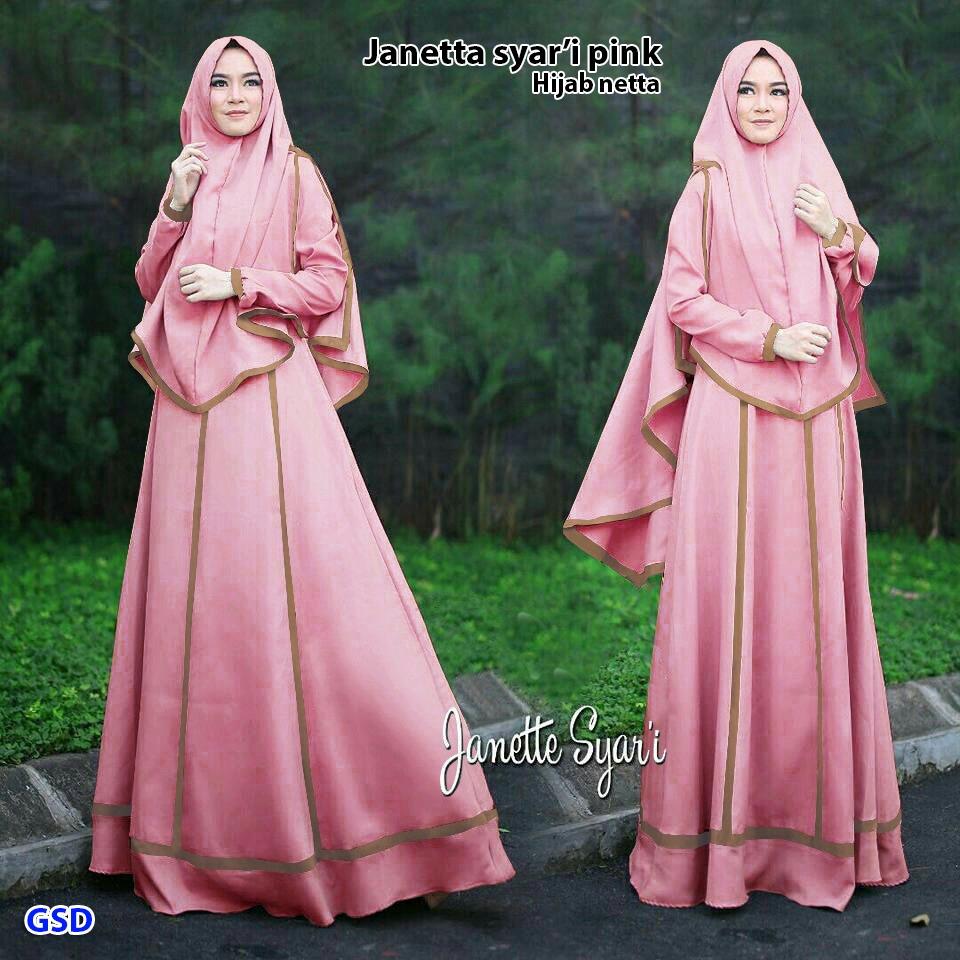 Busana Muslim/ Maxi Dress/ Baju Gamis/ Longdress/ Syari Janetta/ Hijab Netta