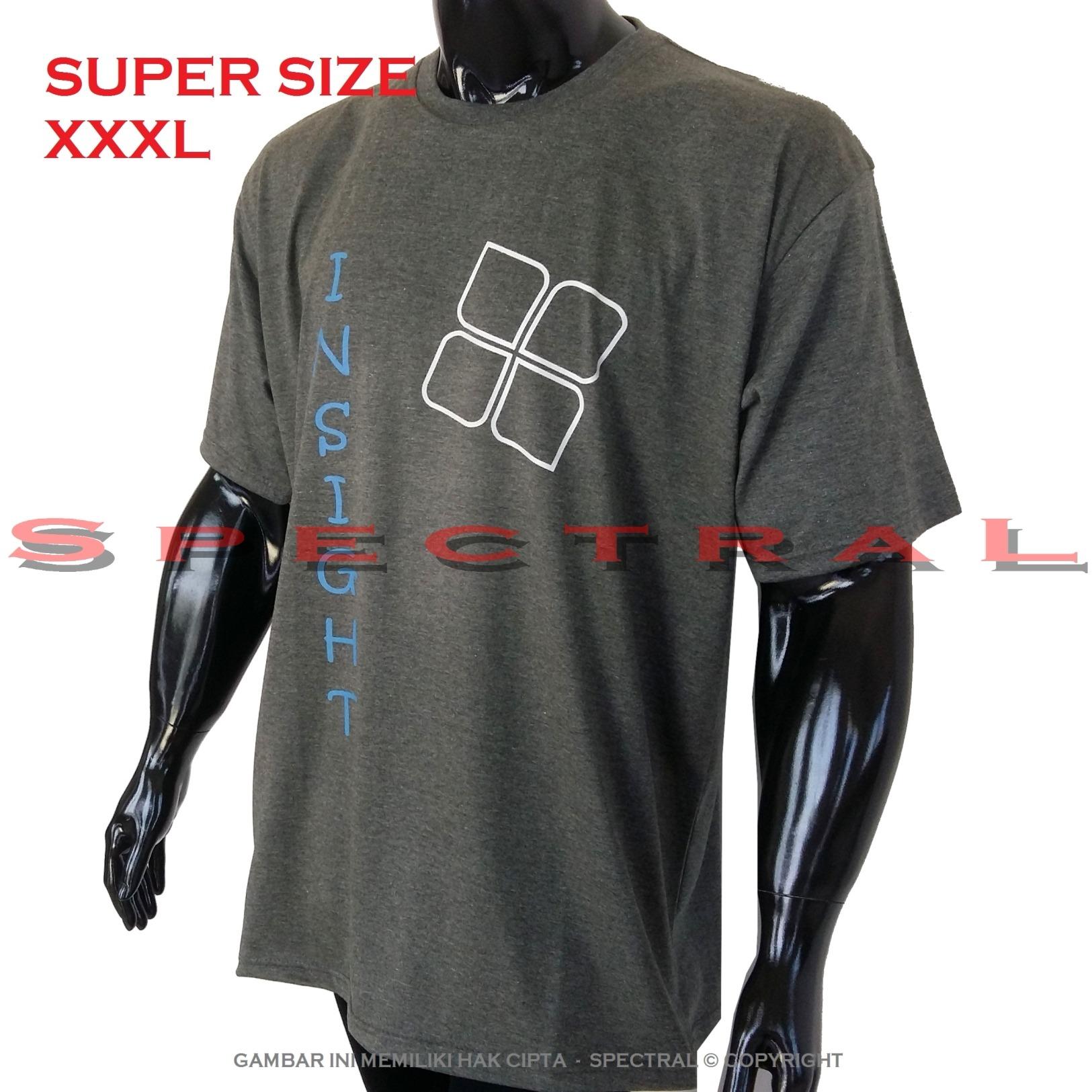 Spectral – 3XL SUPER BIG SIZE XXXL 100% Cotton Combed Kaos Distro Jumbo BIGSIZE T-Shirt Fashion Ukuran Besar Polos Celana Atasan Pria Wanita Katun Bapak Orang Tua Gemuk Gendut Simple Sport Casual Halus Baju Cowo Cewe Pakaian Super Size 3L INSIGHT 4 ABUTUA