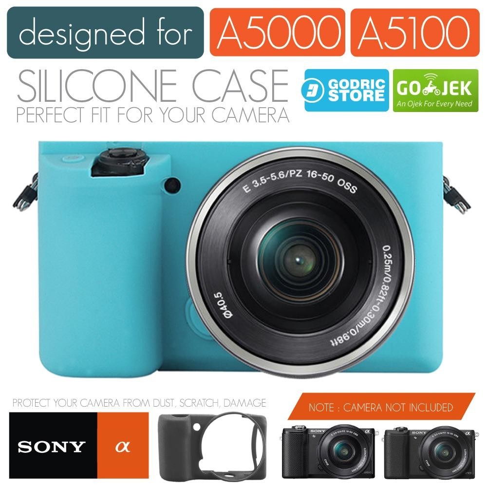 Godric Silicone Sony Alpha A5000 A5100 Silikon Case / Sarung Silicon Kamera Mirrorless - Biru