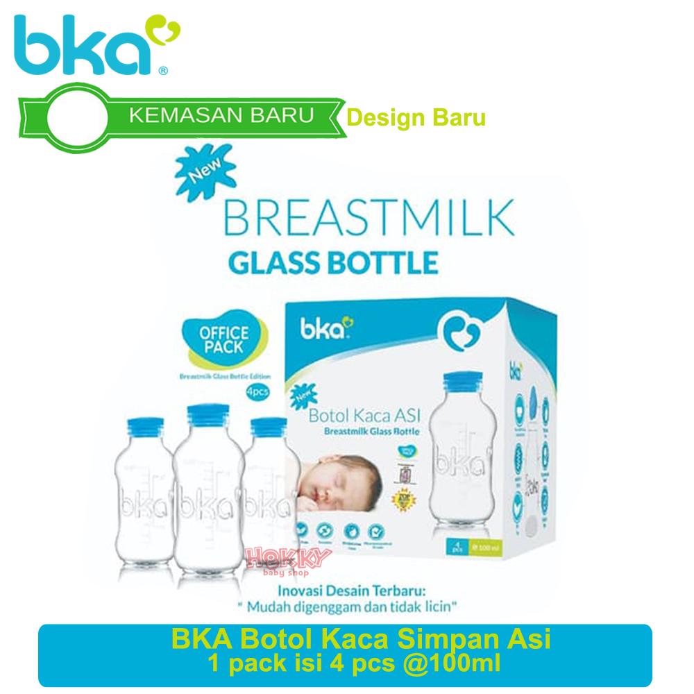 [ Isi 4 ] BKA Botol Kaca ASI 100ml | Botol Asi Kaca Wadah Simpan Penyimpanan Asi Transparan