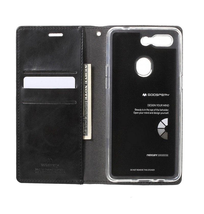 Detail Gambar Flip Case for OPPO F9 / F9 PRO Flip Cover Blue Moon PU Leather Goospery Original Terbaru
