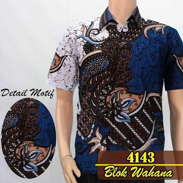 Baju Batik Pekalongan Murah Lengan Pendek Hem Casual Kemeja Pria Formal Wahana