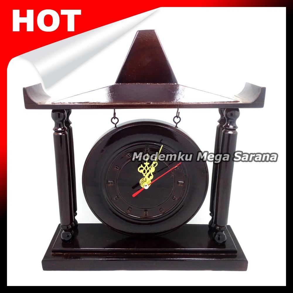 Jam Meja Unik Gong + Joglo 26x26x8 cm