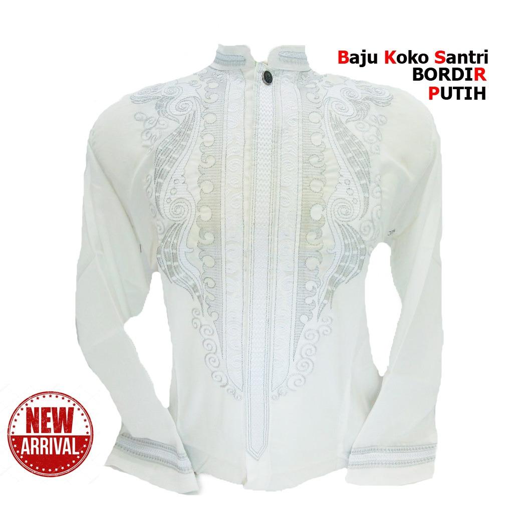 Jagoan Fashion - Baju Koko / Baju Muslim / Kemeja Takwa Pria Warna Putih Lengan Panjang