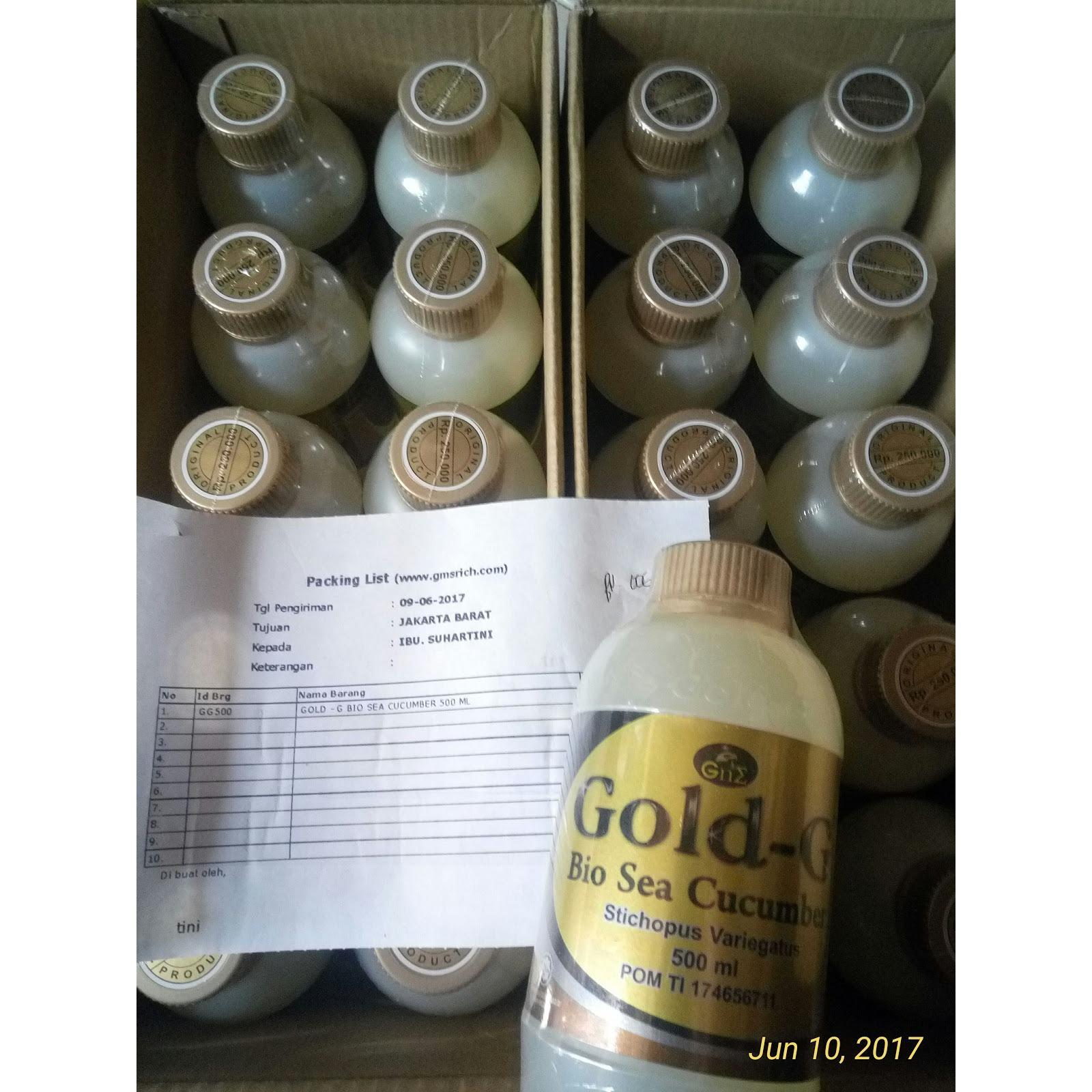 Jelly Gamat / Gold G Sea Cucumber Jely Original 500 ml (Herbal Alami Asli Ekstrak Teripang Laut)