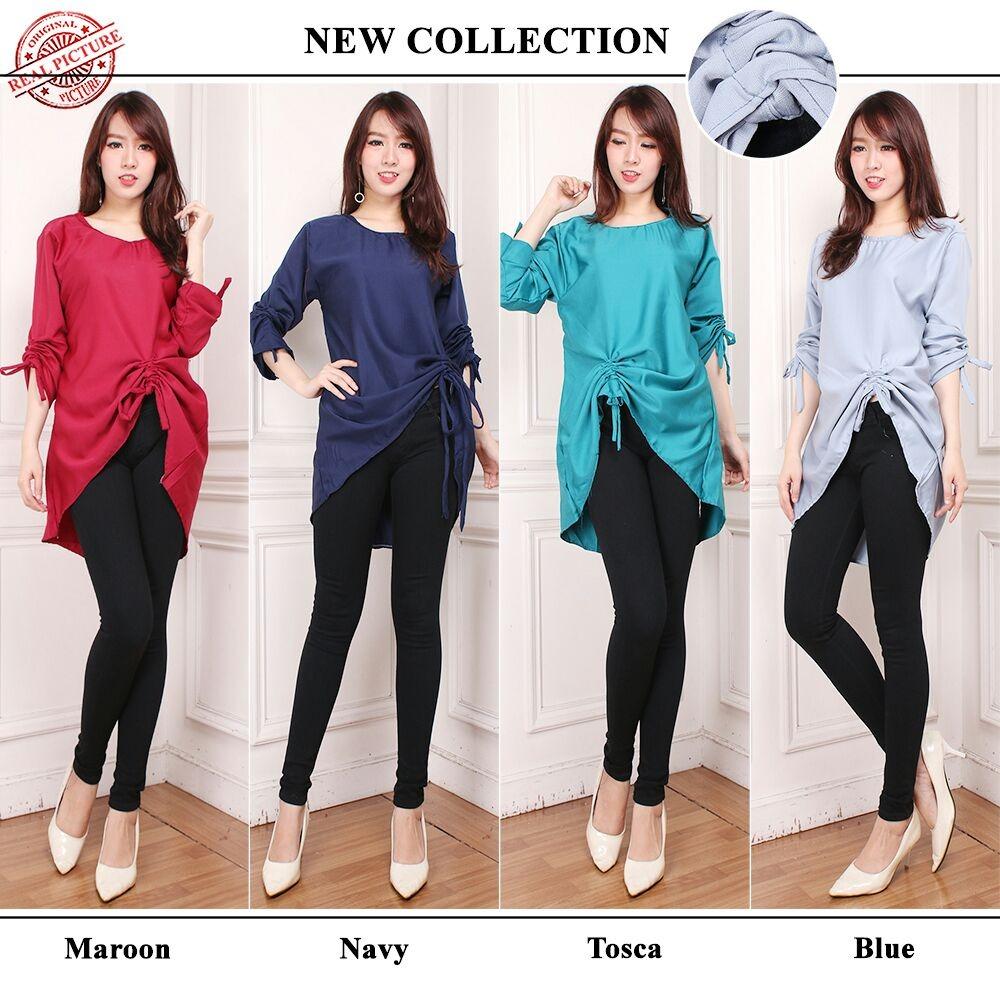 SB Collection Atasan Blouse Eliza Kemeja Polos Wanita