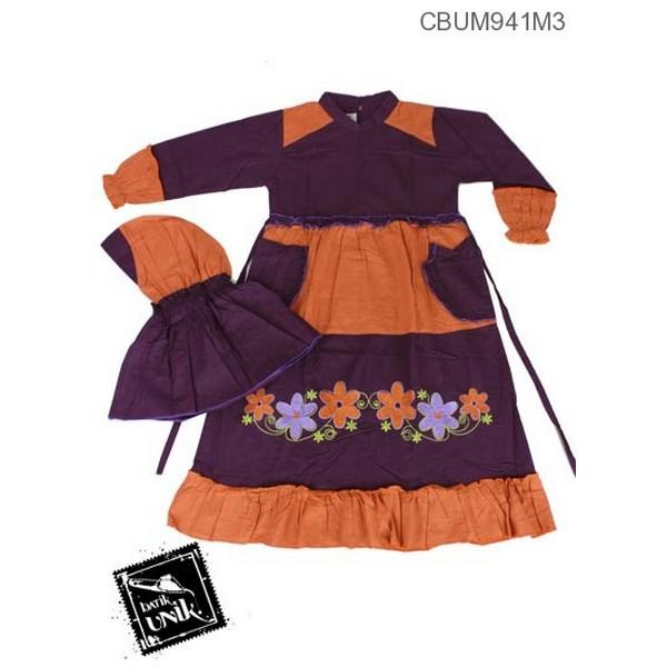 Mila Style - Baju Batik Gamis Anak Dhea Motif Bunga No 11,12 - Multicolor