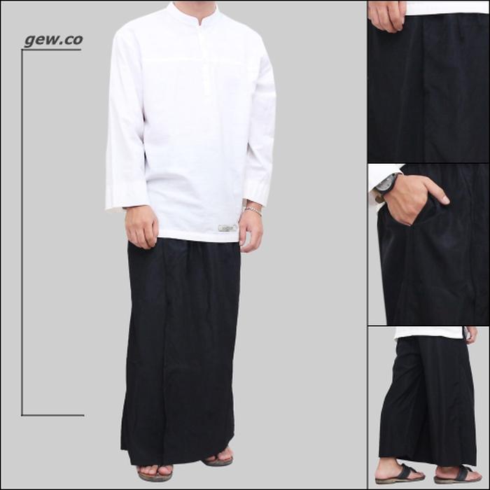 LANZ sarung celana hitam fashion pria terbaru