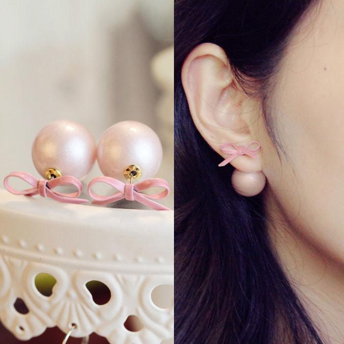 Anting Dior Bowknot Minimalist Earrings J41202