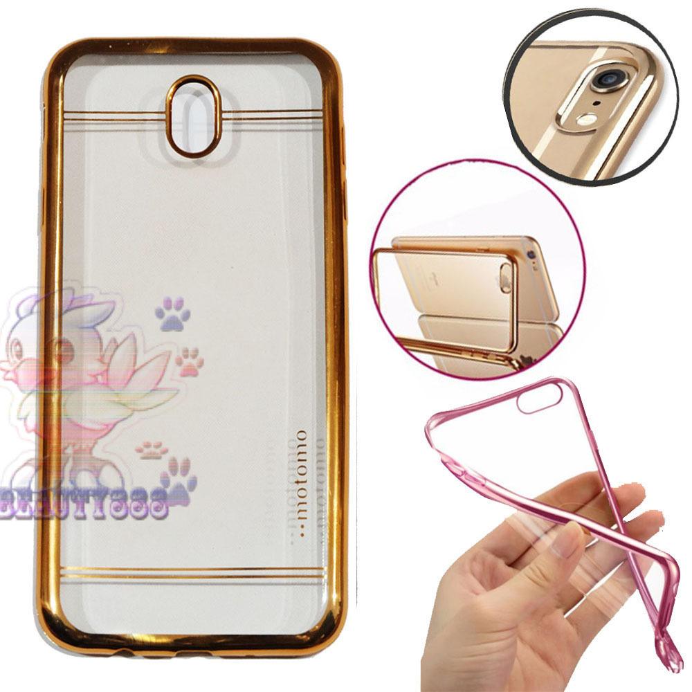 Motomo Chrome Samsung Galaxy J5 Pro 2017 J530 Shining Chrome / Case Shining List Chrome / Ultrahin Samsung Galaxy J530 J5 Pro 2017 List Chrome Jelly Case / Silicone Shinning / Case Samsung J5 Pro 2017 / Soft Case / Casing Handphone - Gold / Emas