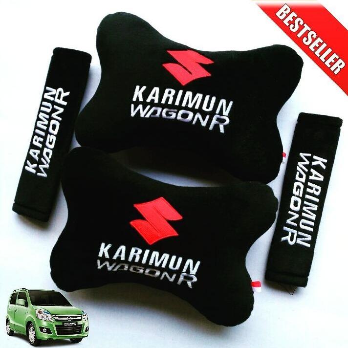 Bantal Mobil 2 in 1 - Suzuki Karimun Wagon R (Hitam)