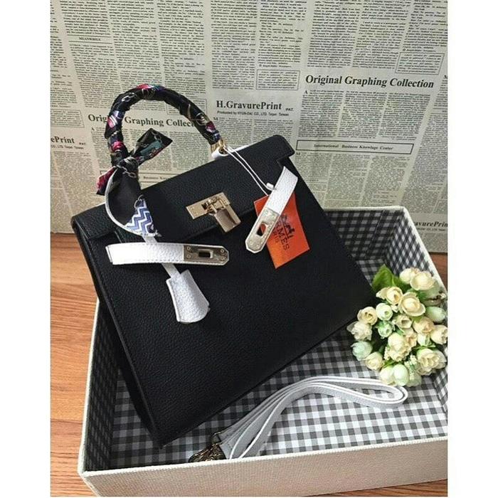 Hermes Kelly Togo Tone Belt BLACK
