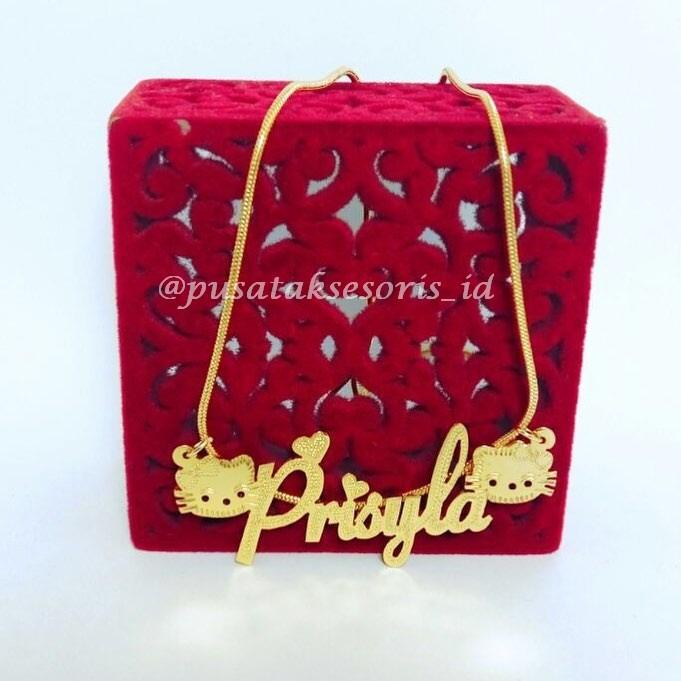 Jual Kalung Nama Gold Lapis emas 24 karat bisa cetak sesuai nama