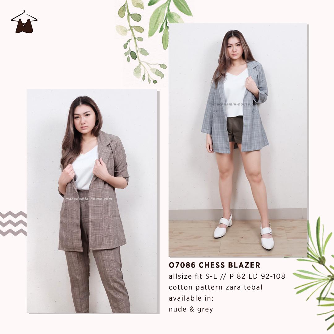 Macadamia House - O7086 CHESS BLAZER - Atasan Jaket Panjang Motif Kotak Wanita Januari 2019 - 2 Macadamia House - O7086 CHESS BLAZER - Atasan Jaket Panjang Motif Kotak Wanita - 2