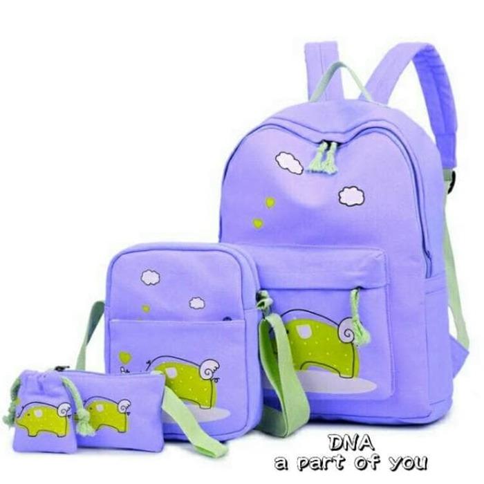 Tas Ransel Anak Sekolah SD Laki Perempuan Animal 4in1 Murah 5