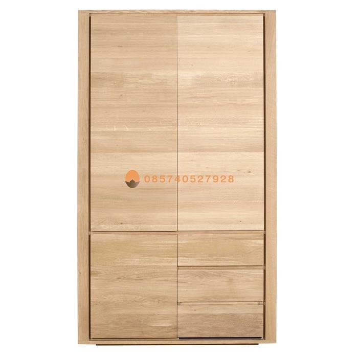 Lemari Pakaian Jati Modern 2 Pintu