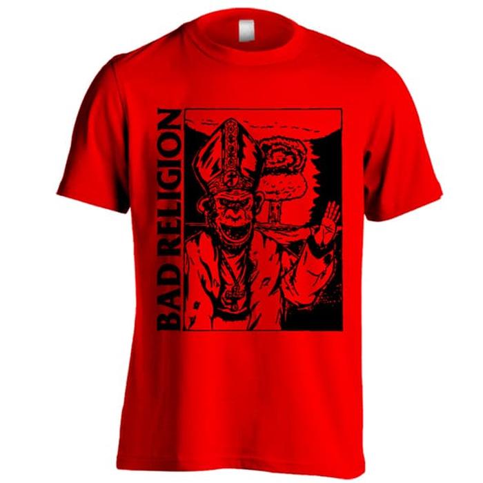 Kaos Band Bad Religion C01 Warna Merah Ukuran S - XXL Baju Distro