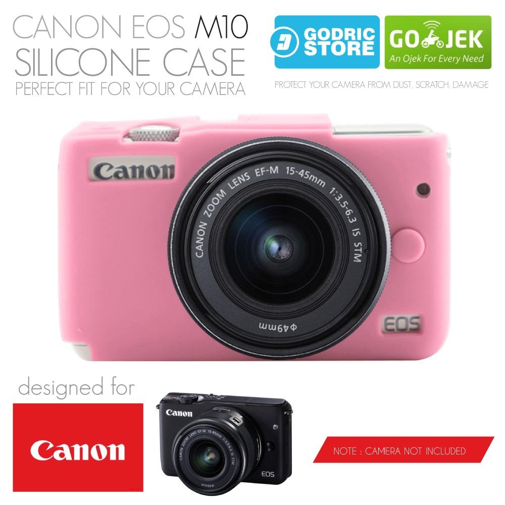 Godric Silicone Canon EOS M10 Silikon Case / Sarung Silicon Kamera Mirrorless - Pink Muda