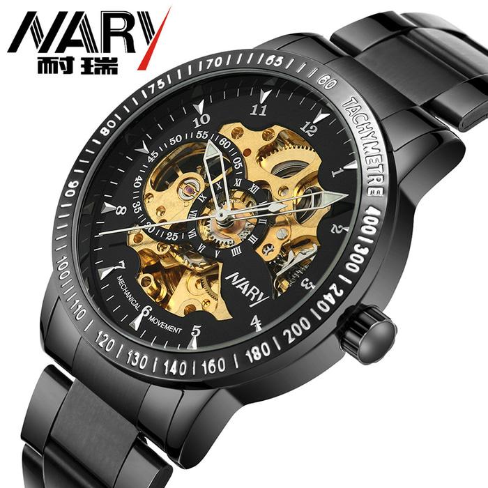 Nary Jam Tangan Mechanical Strap Stainless Steel