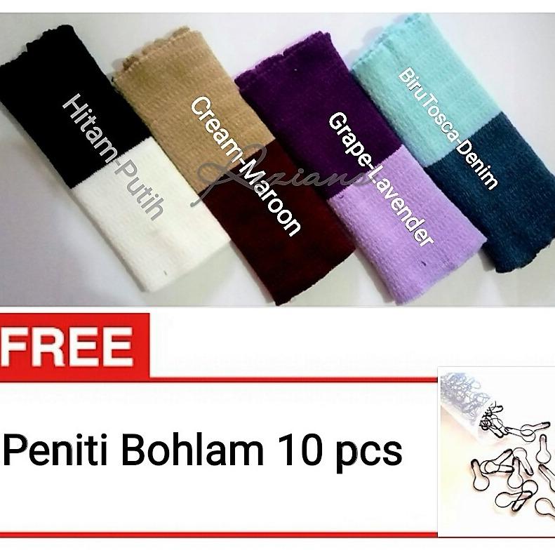 4 Pcs Inner Bandana Rajut 2 warna  / Ciput Rajut Polos - Dalaman Jilbab Hijab