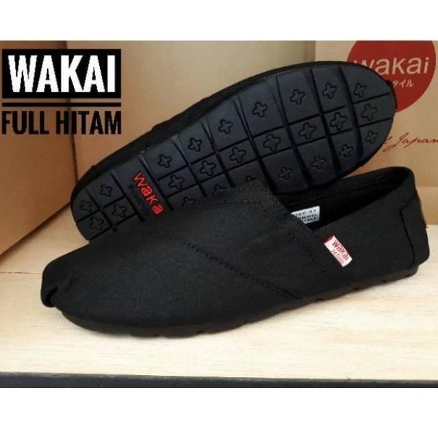 fortunrer shop sepatu wakai full hitam unisex kekinian murah