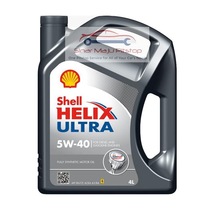 PELUMAS OLI SHELL ULTRA - SHELL HELIX ULTRA 5W-40 API SN CF - Oli Mesin Mobil Terlaris - Ukuran Galon 4 Liter - TECHNICAL PARTNER SCUDERIA FERRARI