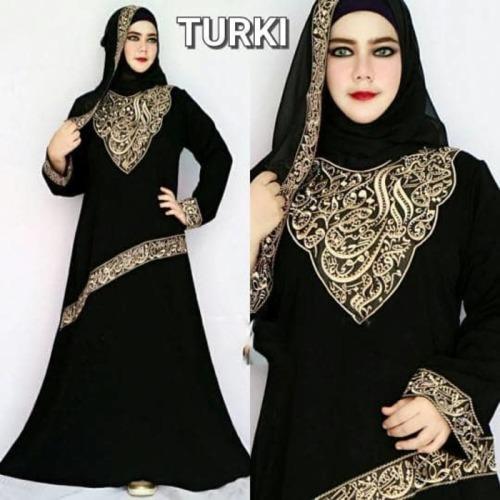 Gamis Abaya Hitam- Abaya Arab/GAMIS TURKY/BUSANA MUSLIM/JUBAH