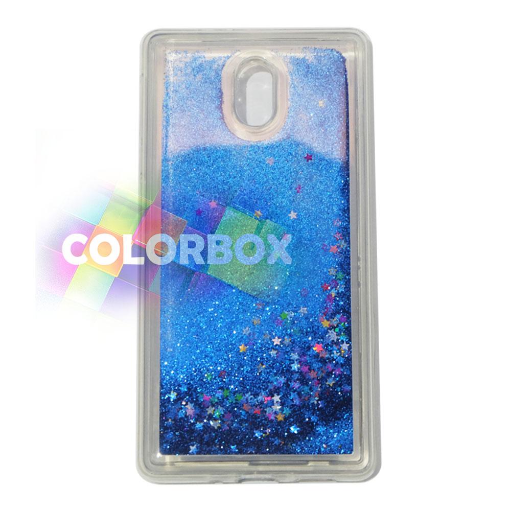 MR softshell Water Glamour Nokia 3 / Soft Case Glitter Nokia 3 / jelly Casing Nokia 3 / Silikon Case Hp / Case Water Glitter - Biru