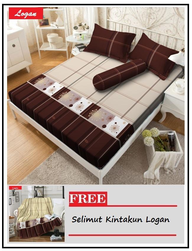Paket Sprei Kintakun Uk. 180x200 Motif - Logan + Selimut Kintakun 160x200 Motif - Logan