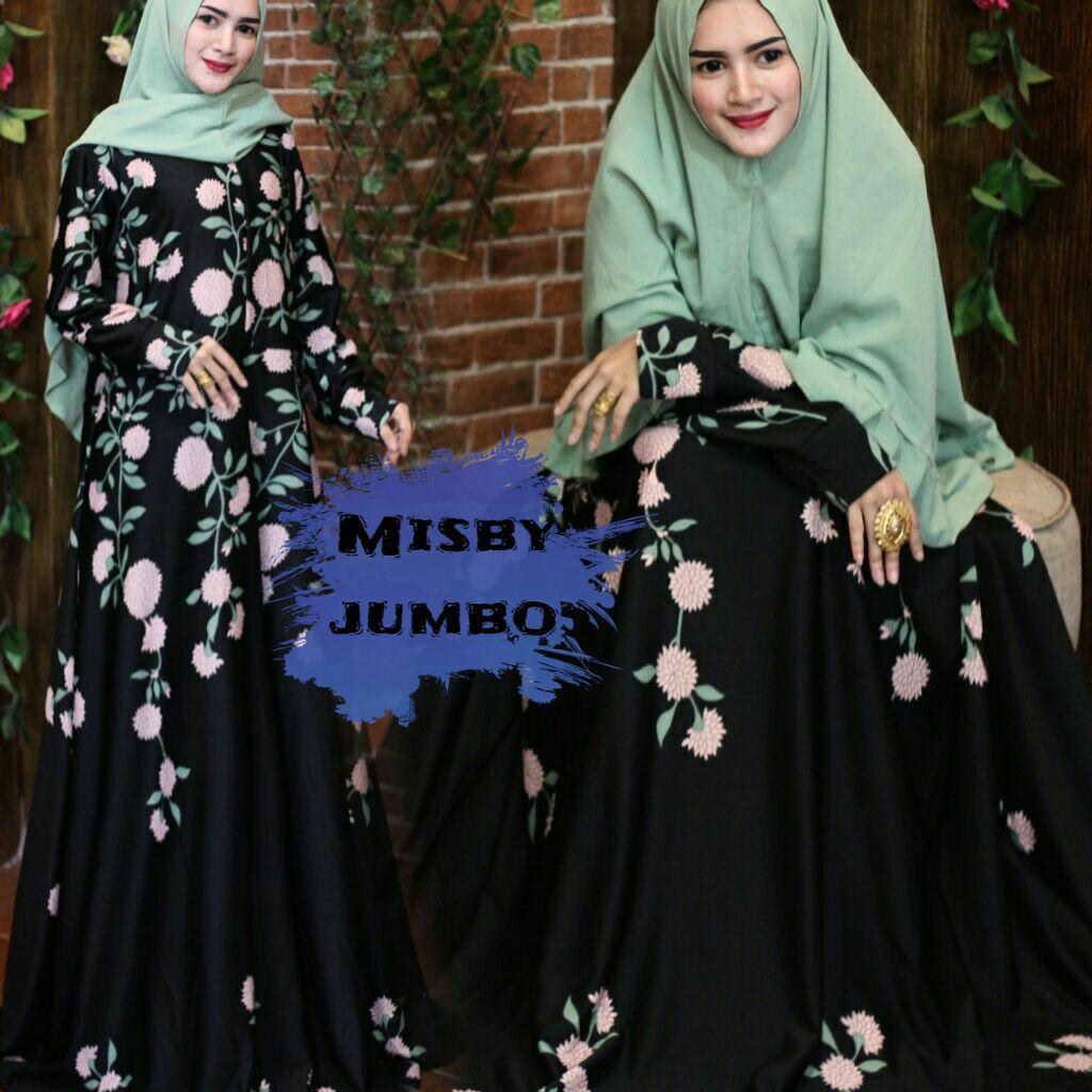 Baju wanita klok 4m murah-dress muslim busui-gamis syari jersey warna putih motif bunga mawar-By Nurul Collection