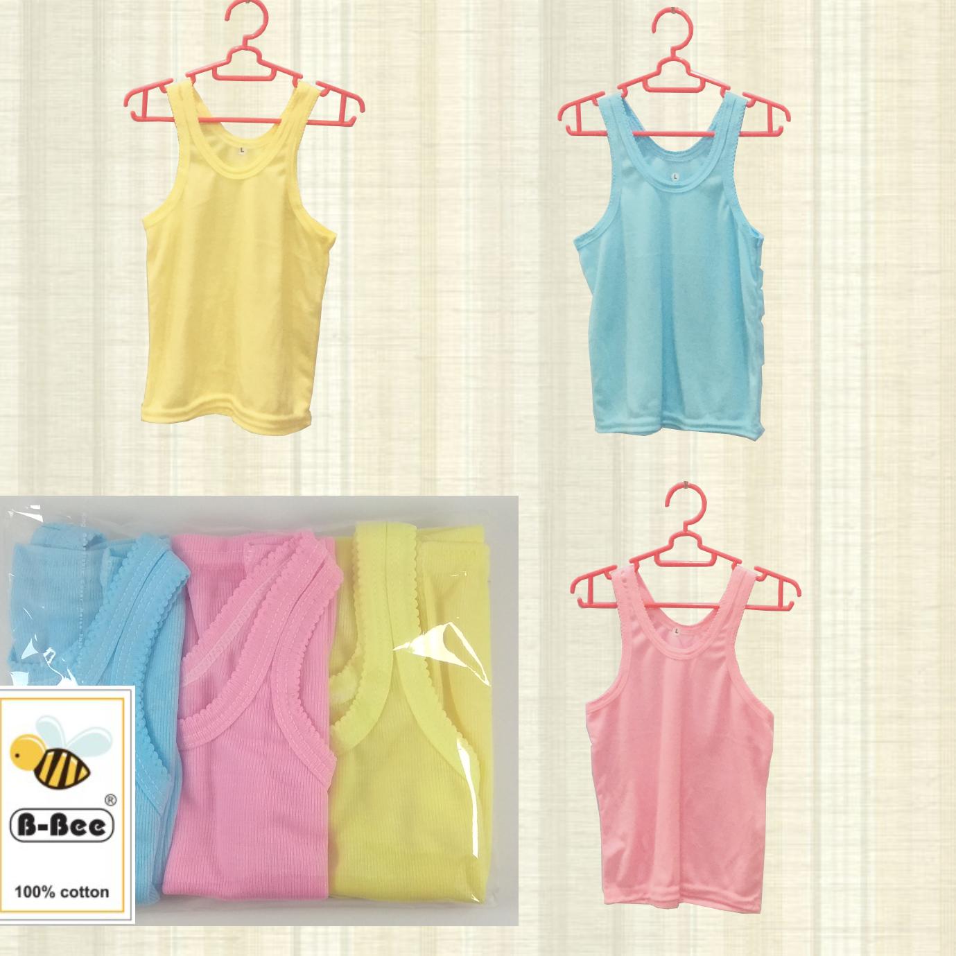 Baju Singlet Oblong Bayi Baby New Born B-Bee Cotton Isi 6 Pcs