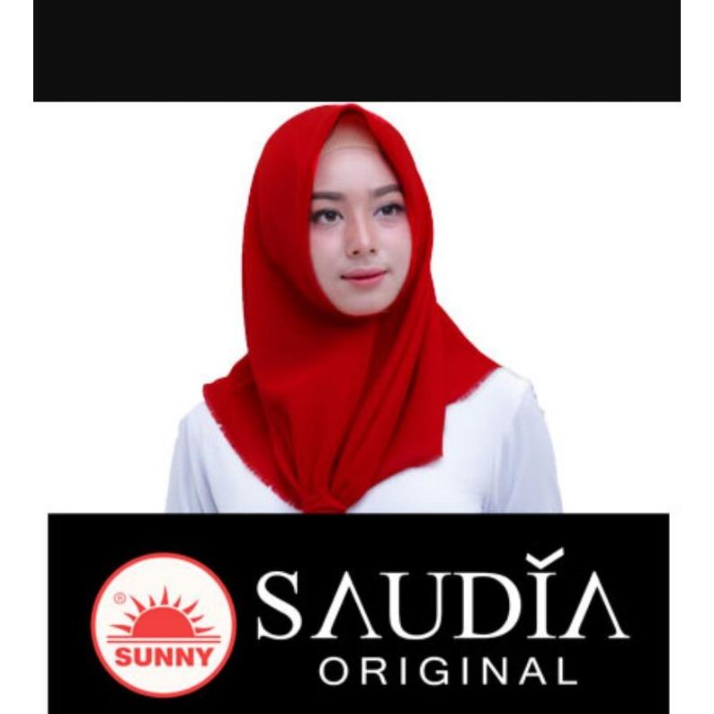 Hijab Segi Empat Saudia By Sunny Original Motif Polos ( BUKAN YANG KW