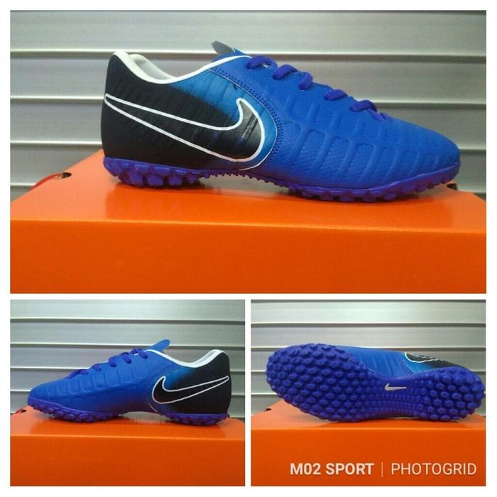 sepatu futsal Nike tiempo biru kombinasi hitam sol tuft biru
