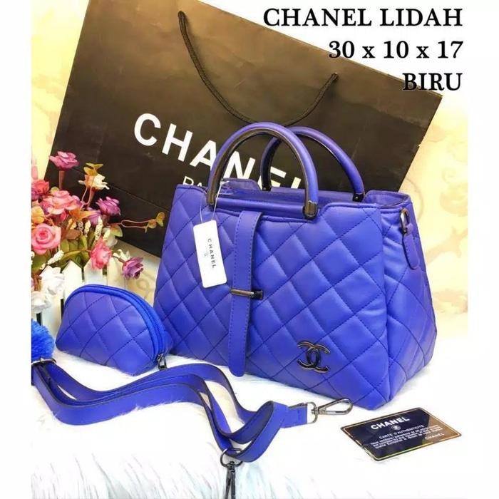 Tas Hand Bag Branded Wanita Cantik Berkelas CHANEL LIDAH SUPER BEST SELLER!!! - Hitam