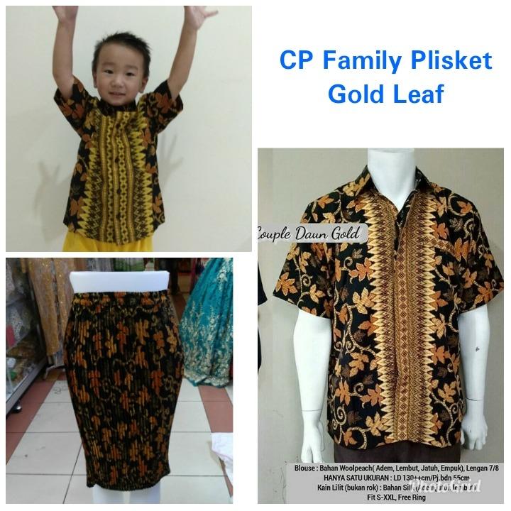 Miracle Couple Keluarga Rusi Rok Midi Plisket Jumbo Kemeja Anak Dan Kemeja Batik Pria