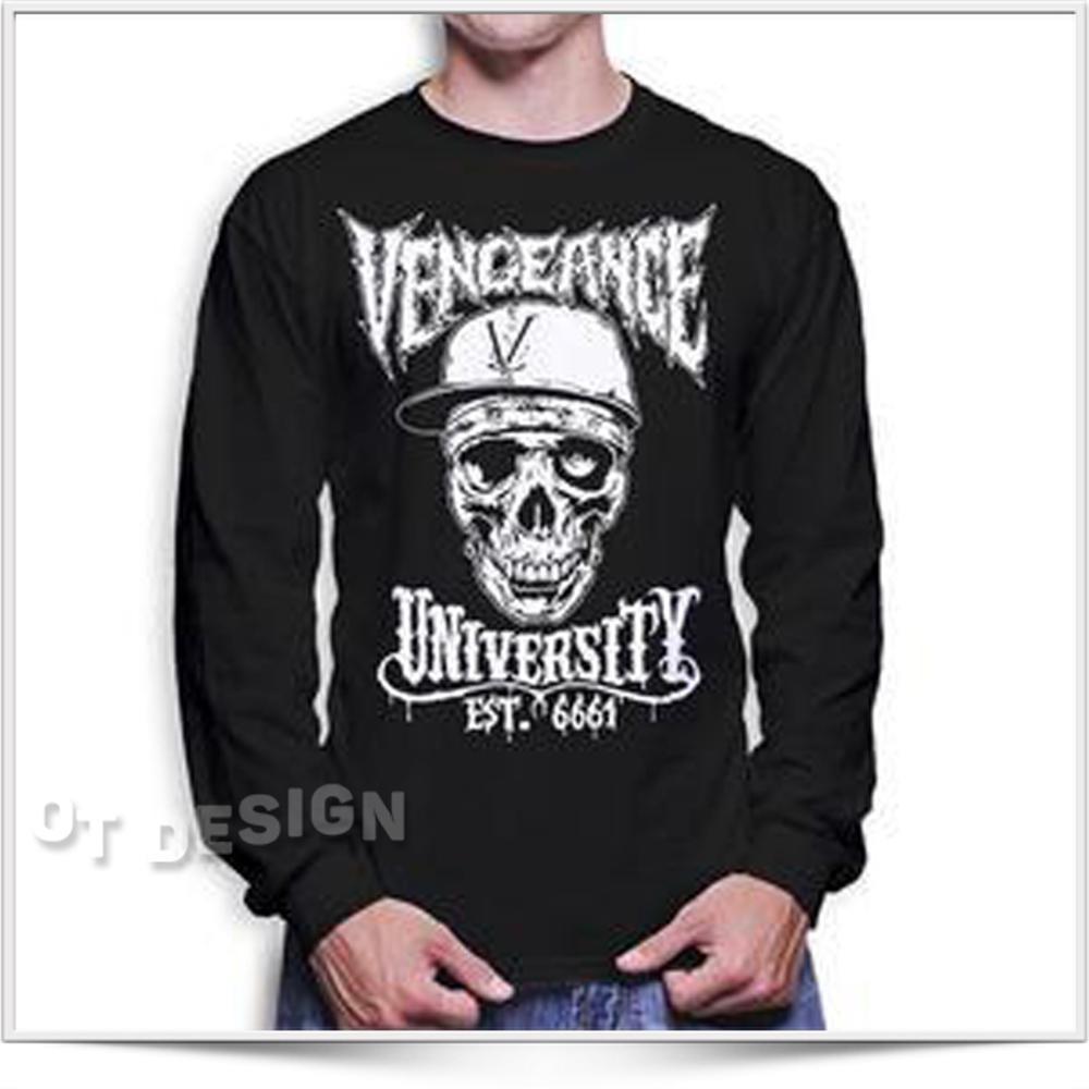 Kaos Baju Distro Avenged Sevenfold Desain Vengeance University White (A7x) Lengan Panjang Ot_design