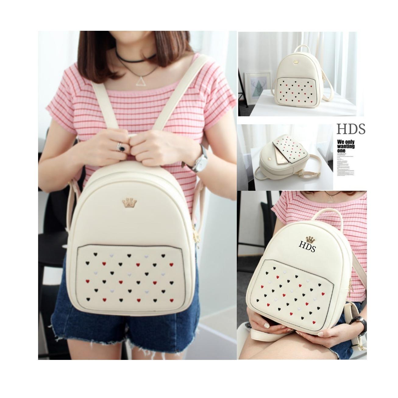 tas ransel wanita motif love love kecil