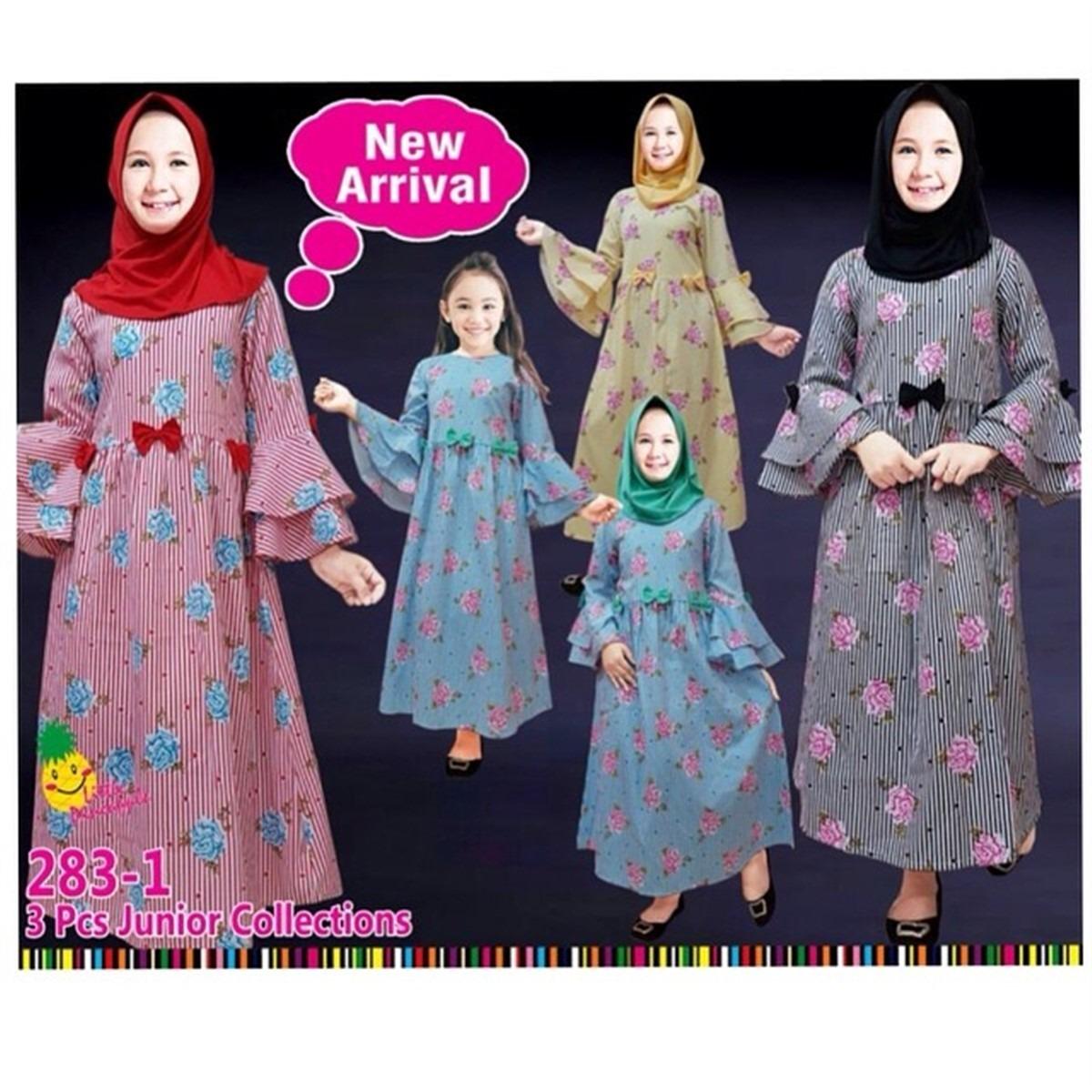Little Pineapple Setelan Gamis Hijab Dress Rose Anak 7-9Y
